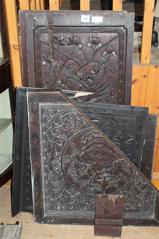 5 carved panels